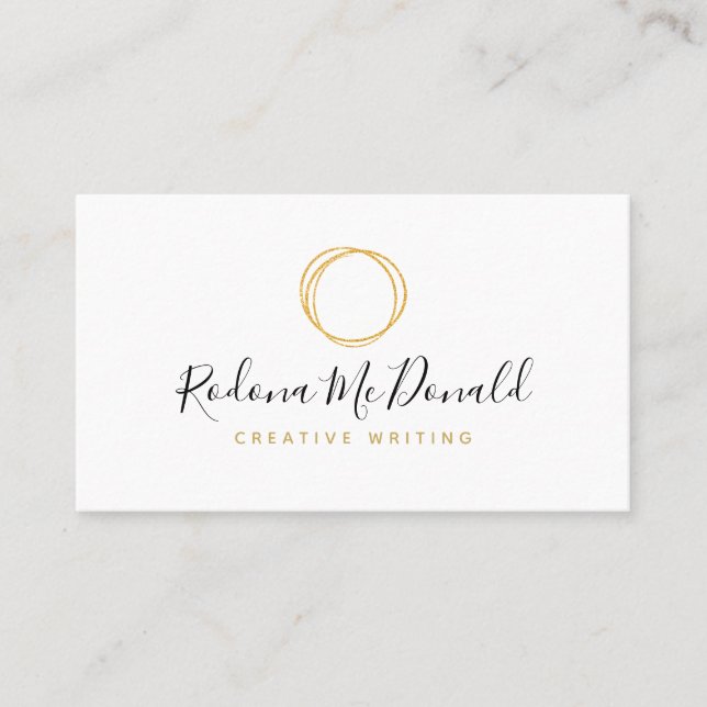 Modern Gold Glitter Scribble Business Card (Front)