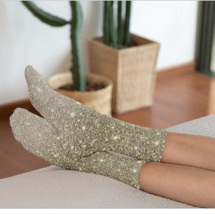 Modern Gold Glitter Sparkles Gift Socks