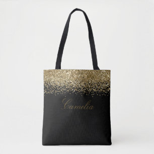 Modern Gold Glitter Sparkles Tote Bag