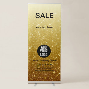 Modern Gold Glitter trade show logo business Retractable Banner