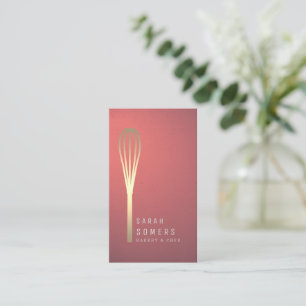 Modern Gold Glitter Whisk Bakery Business Card