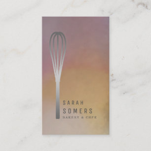 Modern Gold Glitter Whisk Bakery Business Card