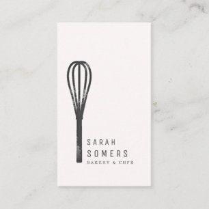 Modern Gold Glitter Whisk Bakery Business Card