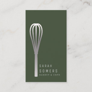Modern Gold Glitter Whisk Bakery Business Card