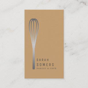 Modern Gold Glitter Whisk Bakery Business Card