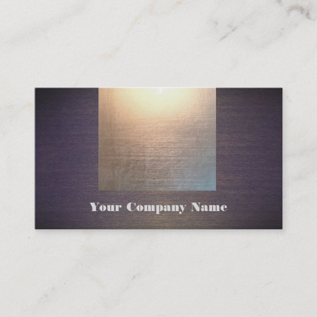 Modern Gold Glow and Wood Look Business Card (Front)