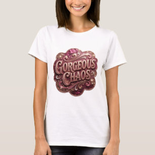 Modern Gold GORGEOUS CHAOS Artistic Motif T-Shirt