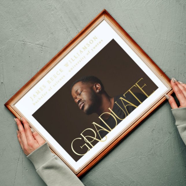 Modern GOLD GRADUATE Photo CLASS OF 2023 Foil Prints (Creator Uploaded)