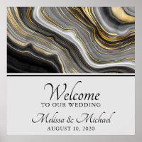 Modern Gold & Gray Agate Geode Gemstone Abstract
