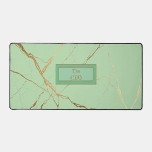 Modern Gold & gray Marble  Minimalist Luxury  Desk Mat