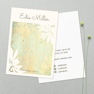 Modern Gold Green Abstract Floral Script Font 