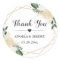 Modern Gold Green Floral Wedding Favor Thank You