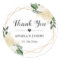Modern Gold Green Floral Wedding Favor Thank You