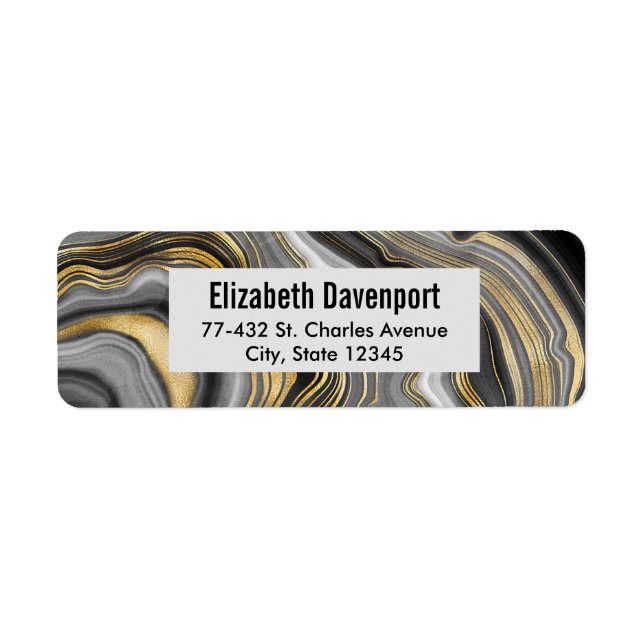 Modern Gold & Grey Agate Geode Mineral (Front)