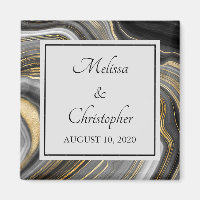 Modern Gold & Grey Agate Geode Mineral Wedding