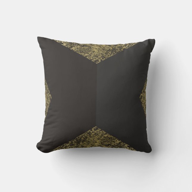 Modern Gold & Grey Chic Cushion (Front)