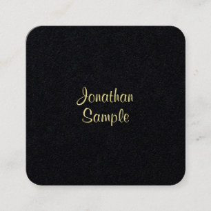 Modern Gold Handwritten Script Elegant Luxurious Square Business Card