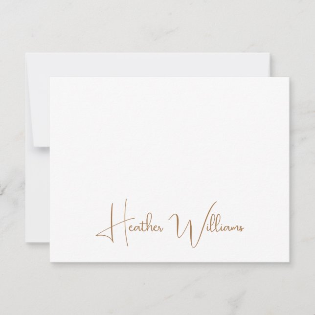 Modern Gold Handwritten Script Name Card (Front)