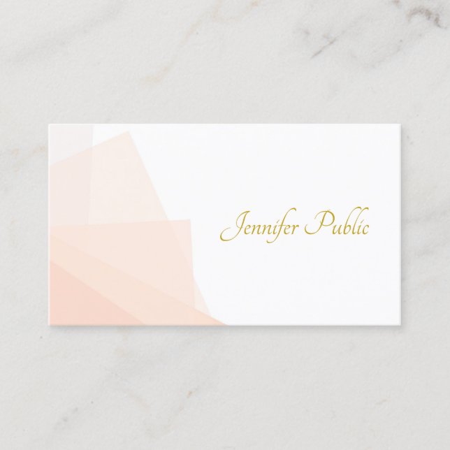 Modern Gold Handwritten Script Name Elegant Trendy Business Card (Front)