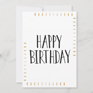 Modern Gold Happy Birthday Card