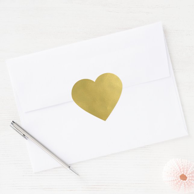 Modern Gold Heart Heart Sticker (Envelope)