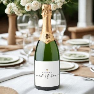 Modern Gold Heart Maid of Honour Proposal Sparkling Wine Label