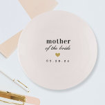 Modern Gold Heart Mother of the Bride Gift Trinket Trays<br><div class="desc">Custom-designed trinket tray gift for mother of the bride featuring classic modern typography with gold heart design and editable tray colour.</div>