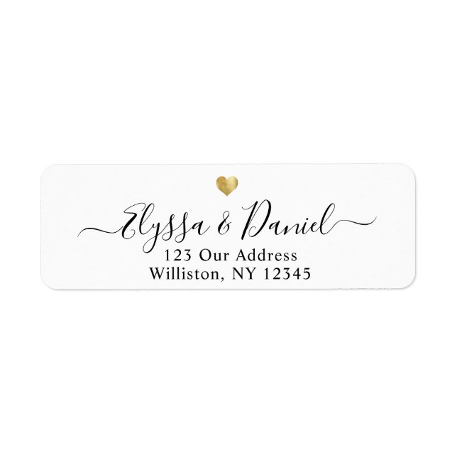 Modern Gold Heart Script Custom Name (Front)