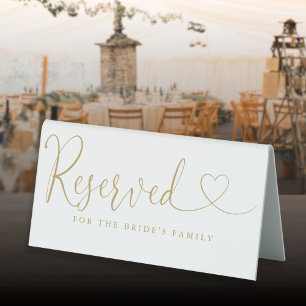 Modern Gold Heart Script Wedding Reserved