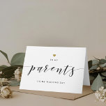 Modern Gold Heart to My Parents on My Wedding Day Thank You Card<br><div class="desc">Custom-designed wedding thank you card for parents featuring modern hand calligraphy and gold heart design.</div>