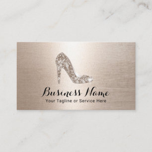 Modern Gold High Heels Fashion Boutique Business Card