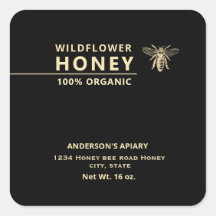 Modern gold honey bee honey jar