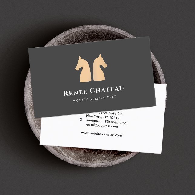 Modern Gold Horse Logo Business Card (Creator Uploaded)