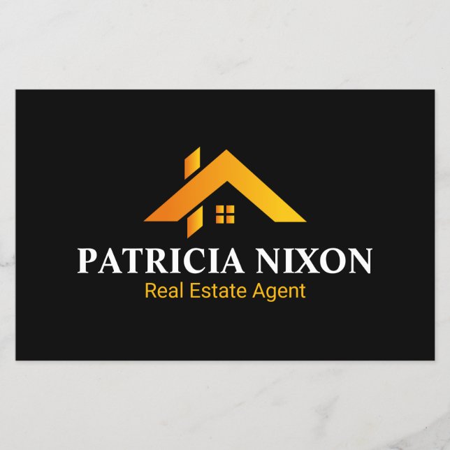 Modern Gold House Real Estate Agent Flyer (Front)