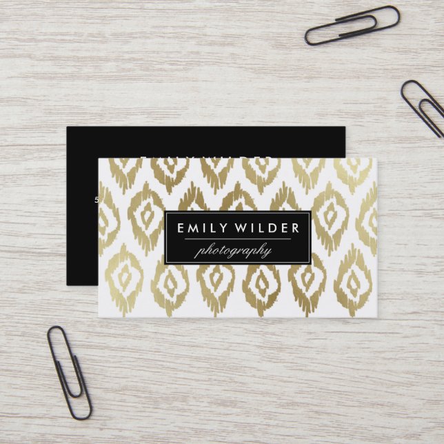 Modern Gold Ikat | Business Card (Front/Back In Situ)