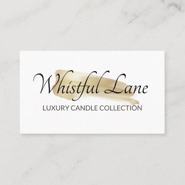 Modern Gold Ink Logo Candle And Soap Business Card (Front)