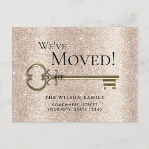 Modern Gold Key New Address Moving Announcement