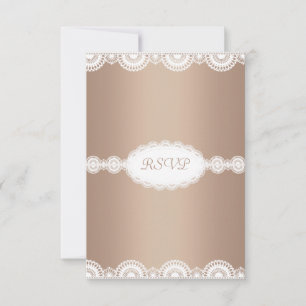 MODERN GOLD LACE ENGAGEMENT PARTY RSVP INVITATION