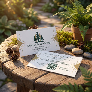 Modern Gold Landscaper Business Card