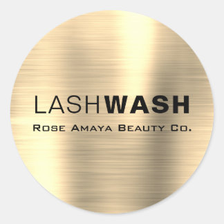 Modern Gold Lash Wash Cleanser Beauty Product Classic Round Sticker