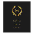 Modern Gold Laurel Wreath Monogram