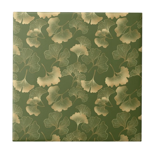 Modern Gold Leaf Pattern Tile (Front)