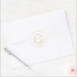 Modern Gold Leafy Crest Monogram Wedding Classic Round Sticker<br><div class="desc">We're loving this trendy, modern gold wedding Envelope Seal! Simple, elegant, and oh-so-pretty, it features a hand drawn leafy wreath encircling a modern wedding monogram. It is personalised in elegant typography, Finally, it is trimmed in a delicate frame. Veiw suite here: https://www.zazzle.com/collections/gold_leafy_crest_monogram_wedding-119668631605460589 Contact designer for matching products to complete the...</div>