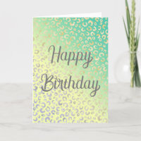 Modern Gold Leopard Print Yellow Mint Design