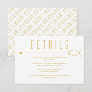 Modern gold line and overlapping circles wedding enclosure card