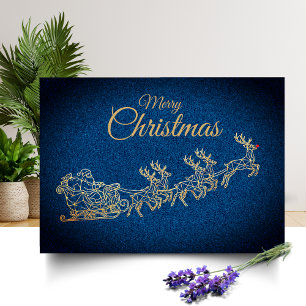 Modern Gold Line Art   Christmas Card