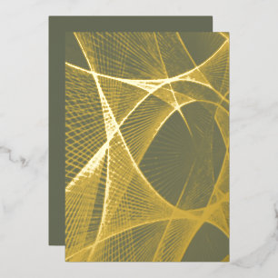 Modern Gold Lines Foil Card (Moss Green)