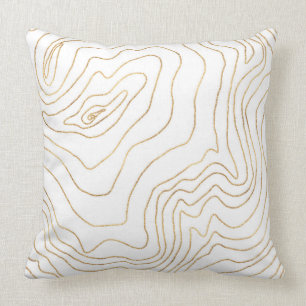 Modern Gold lines Minimalist Hand Drawn Design Cushion