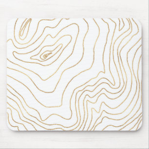Modern Gold lines Minimalist Hand Drawn Design Mouse Mat