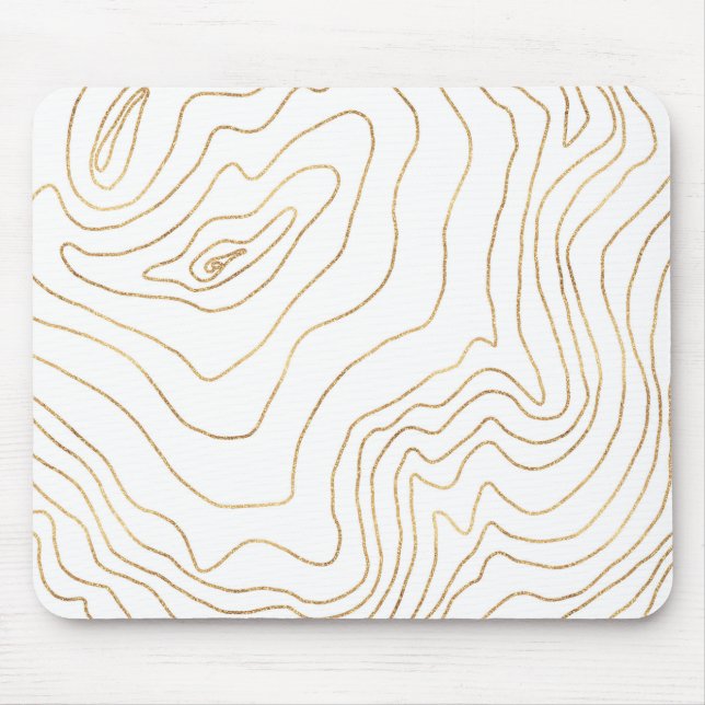 Modern Gold lines Minimalist Hand Drawn Design Mouse Mat (Front)